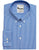 Azure Blue Micro Check Shirt, Button Down Collar, Round Cuff