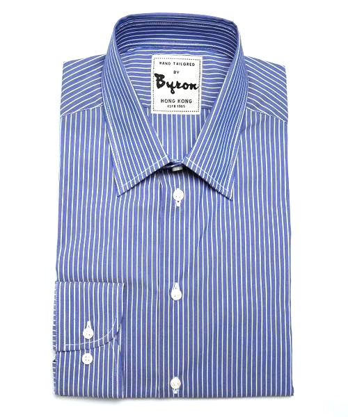 French Blue and White Thin Striped Shirt