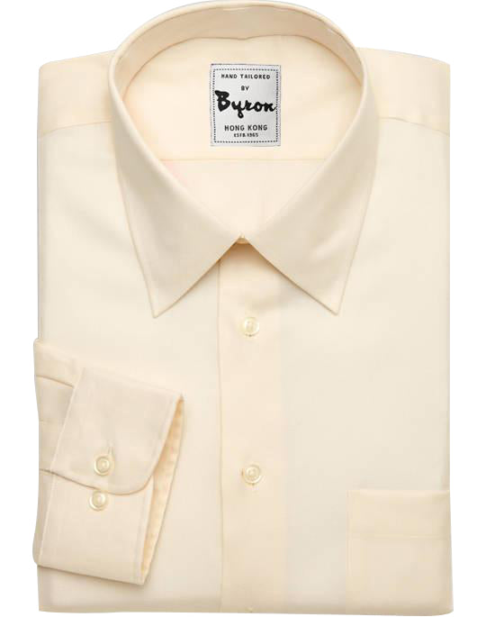 Ivory Solid Shirt, Forward Point Collar, Round Cuff