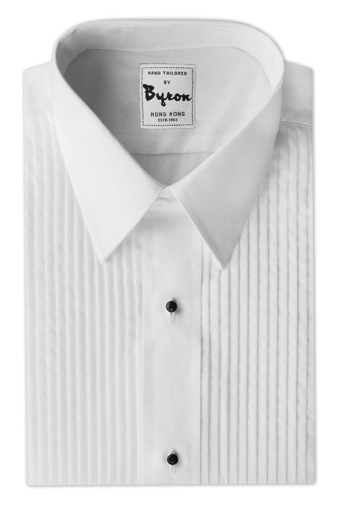 White Pleated Tuxedo Shirt, with stud buttons