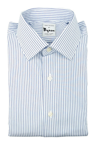 Blue White Striped Shirt Forward Point Collar