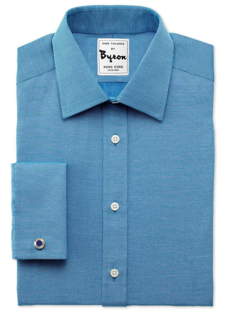 100% Cotton Aquamarine Shirt Forward Point Collar French Cuff