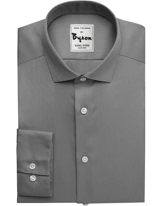Gray Rock Solid Shirt, English Spread Collar, Standard Cuff – byronshirts