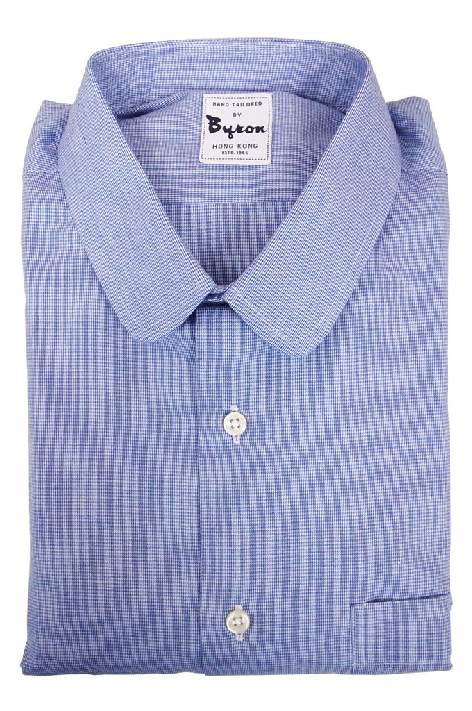 Blue Chambre Shirt, Rounded Collar, Regular Cuffs