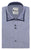 Blue Micro Step Shirt with Navy Trim Double Button Down Collar