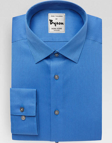 Blue Solid Shirt Forward Point Collar, Standard Cuff