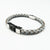 Grey Fashion Bracelet with Silver and Black Agate and Silver Clasp
