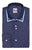 Navy Blue Shirt with Pastel Blue Trim Collar