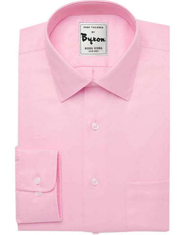 Pink Solid Shirt, Forward Point Collar, Round Cuff