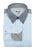 Powder Blue Shirt with Navy Chambre Collar and Grey Trim