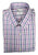 Purple Grey Check Shirt, Rounded Collar, Rounded Cuff