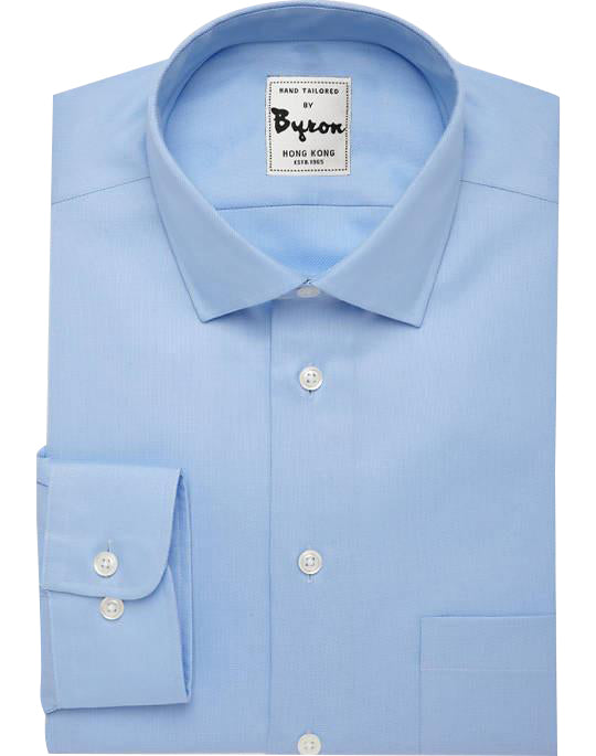 Skyblue Solid Shirt, Medium Spread Collar, Rounded Cuff
