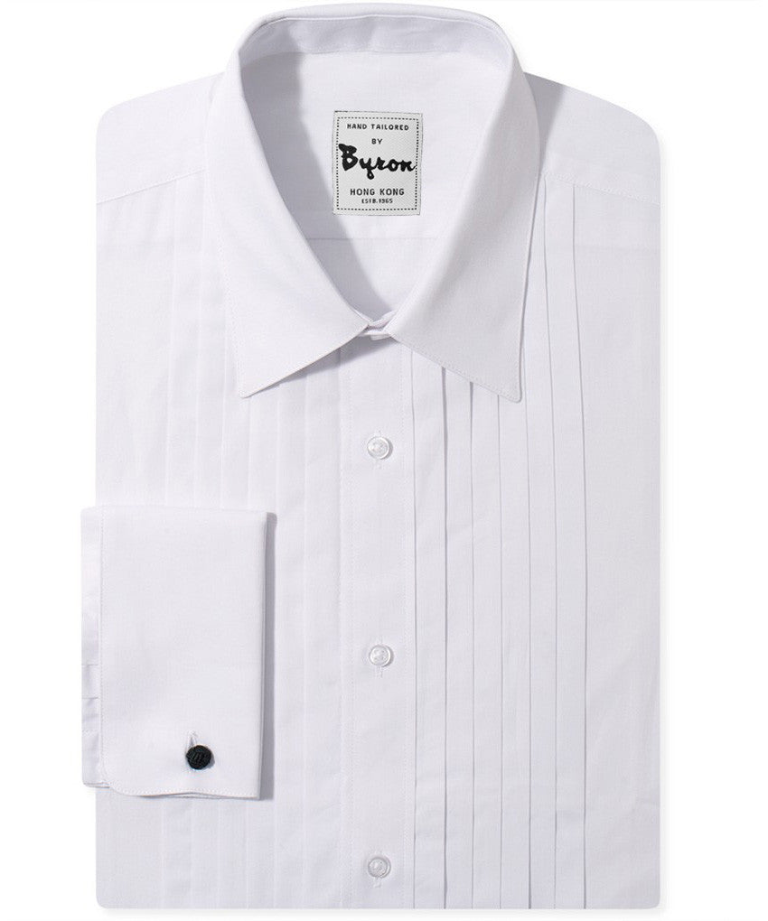 Classic Tuxedo Shirt Forward Point Collar Pleated Front with French Cuff