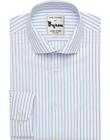 White and Lt blue Striped Shirt