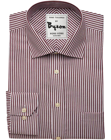 White and Dk Brown Striped Shirt