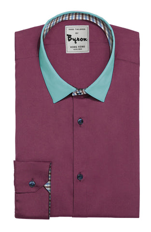 Wine & Aqua Collar with Check trim
