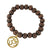 Wooden Bead Bracelet with gold plated charm